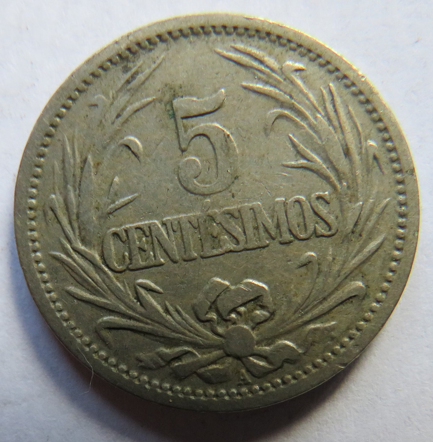 1901 Uruguay 5 Centesimos Coin