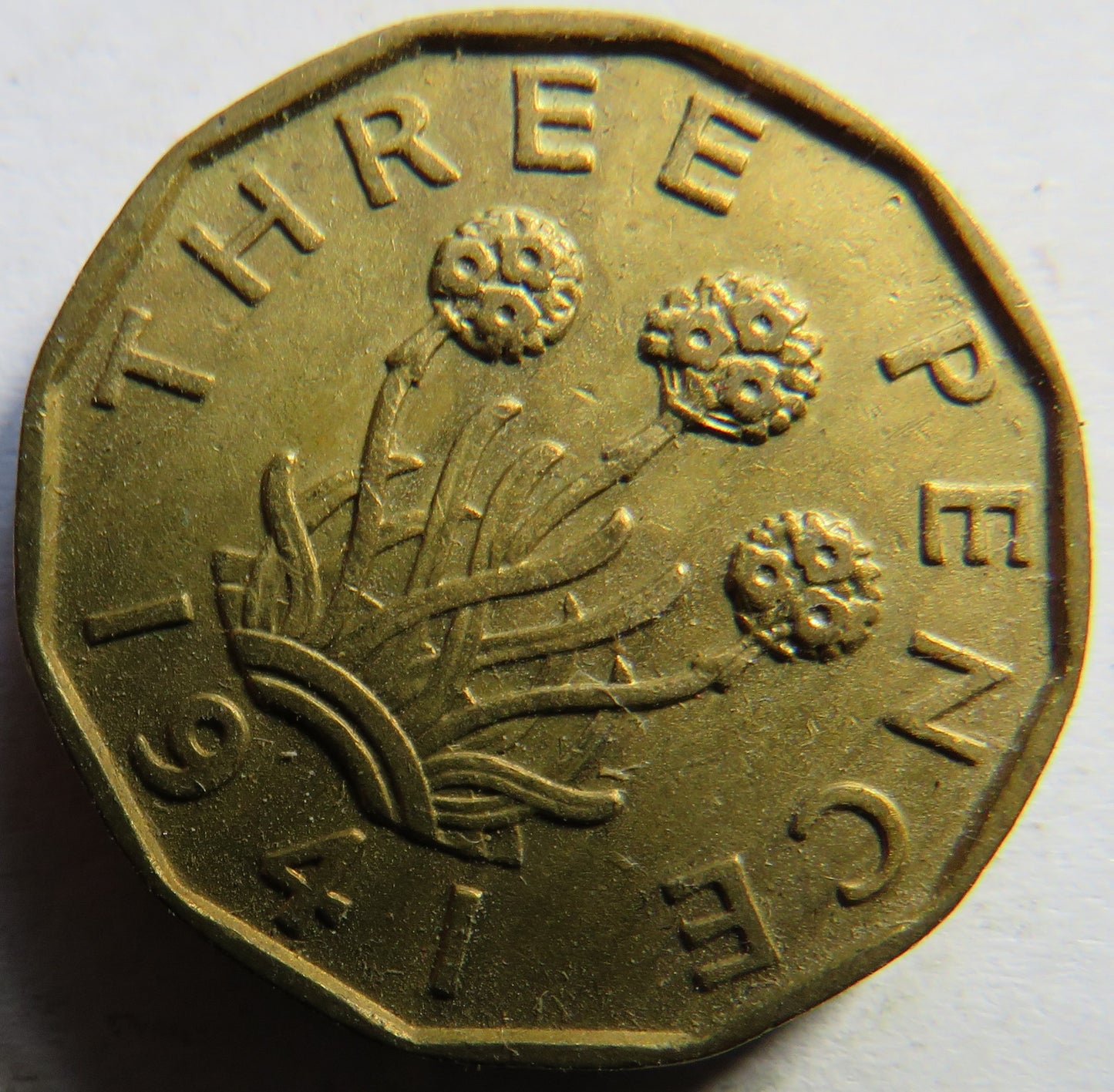 1941 King George VI Brass Threepence Coin - Great Britain
