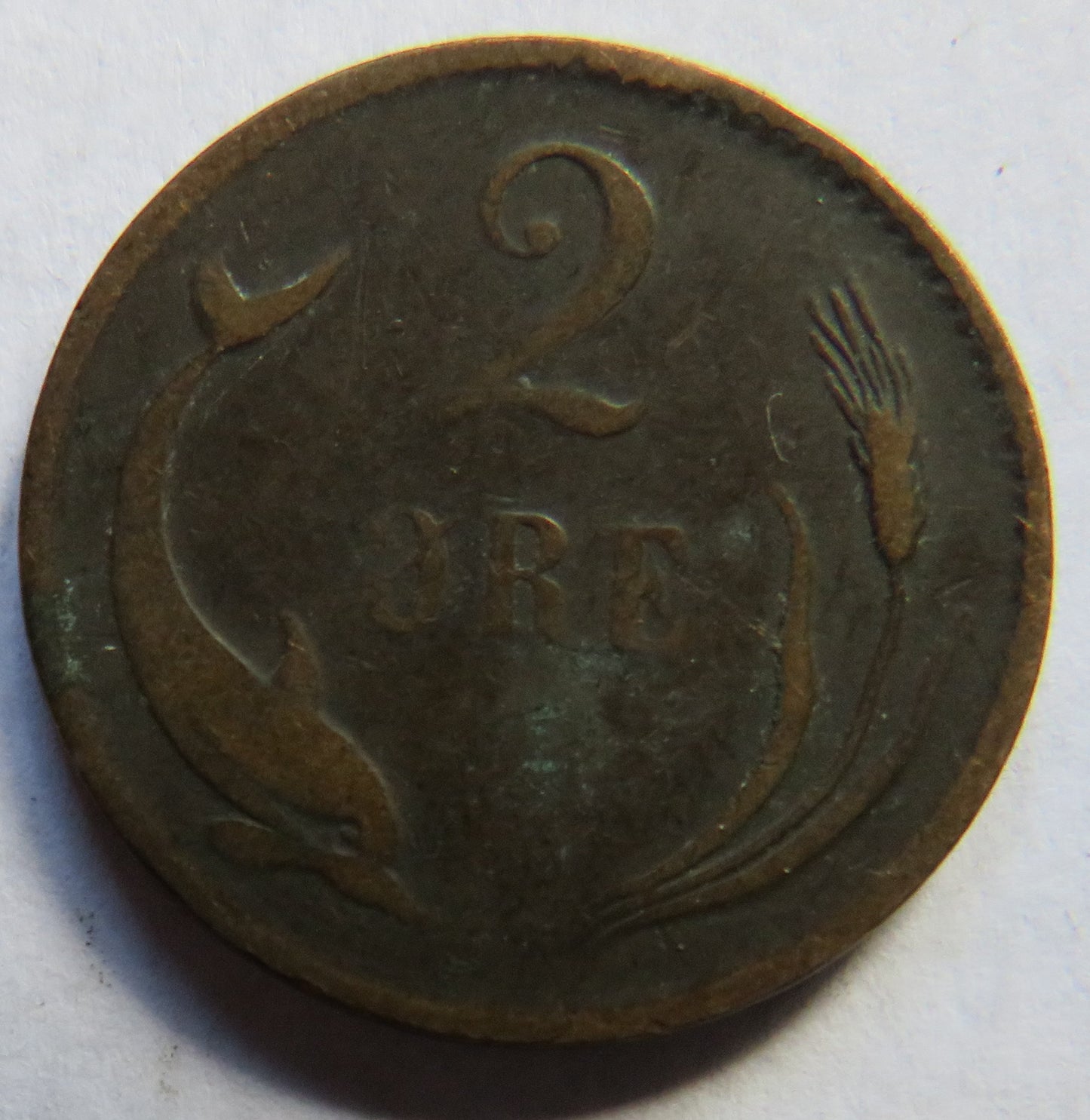 1883 Denmark 2 Øre Coin