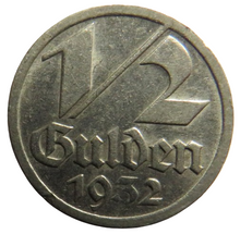 Load image into Gallery viewer, 1932 Free City of Danzig 1/2 Gulden Coin
