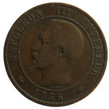 Load image into Gallery viewer, 1856-A France Napoleon III 10 Centimes Coin

