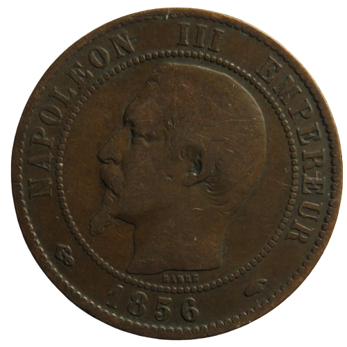 1856-A France Napoleon III 10 Centimes Coin