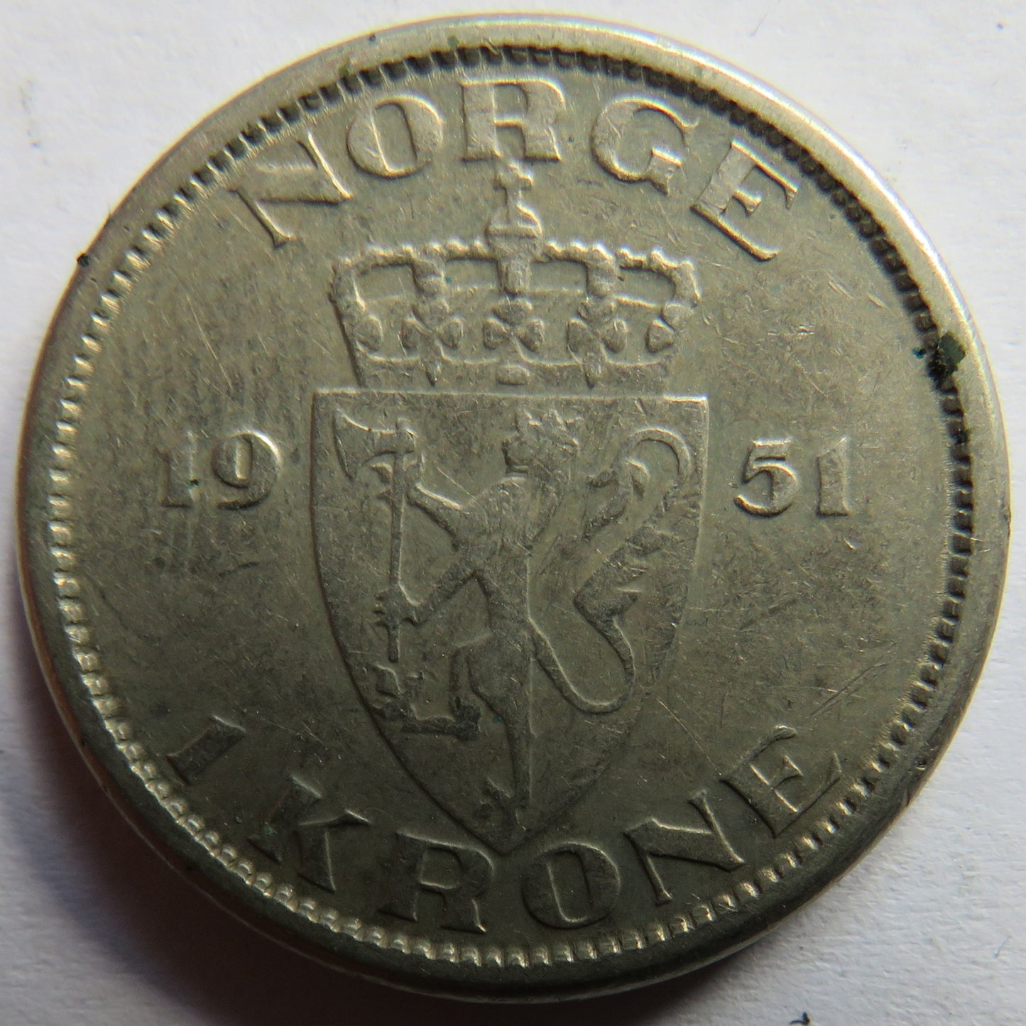 1951 Norway One Krone Coin