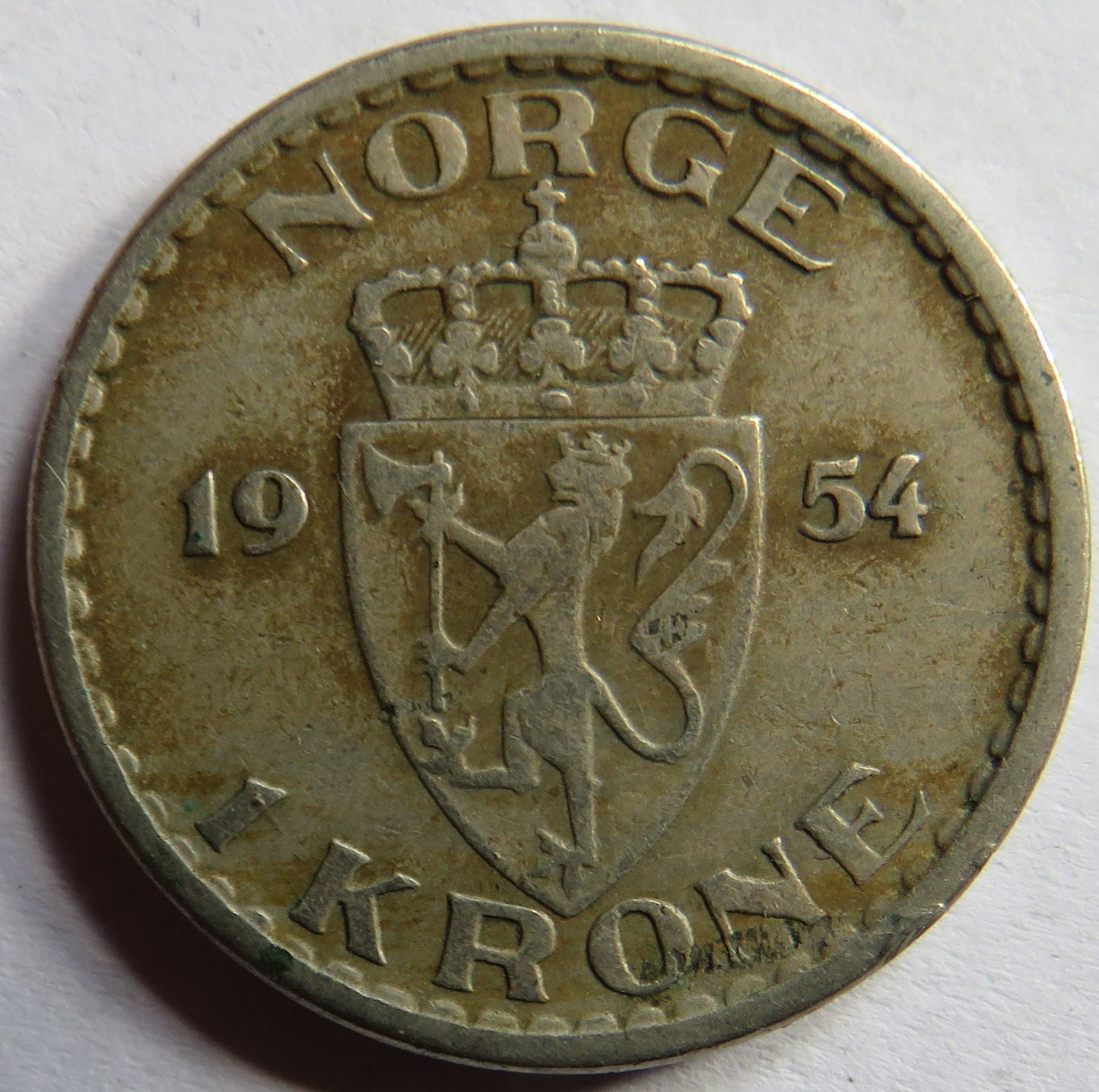 1954 Norway One Krone Coin
