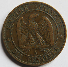 Load image into Gallery viewer, 1861-A France Napoleon III 10 Centimes Coin
