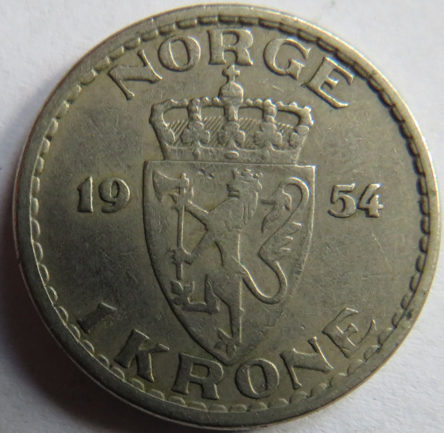 1954 Norway One Krone Coin