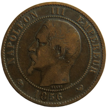 Load image into Gallery viewer, 1856-W France Napoleon III 10 Centimes Coin

