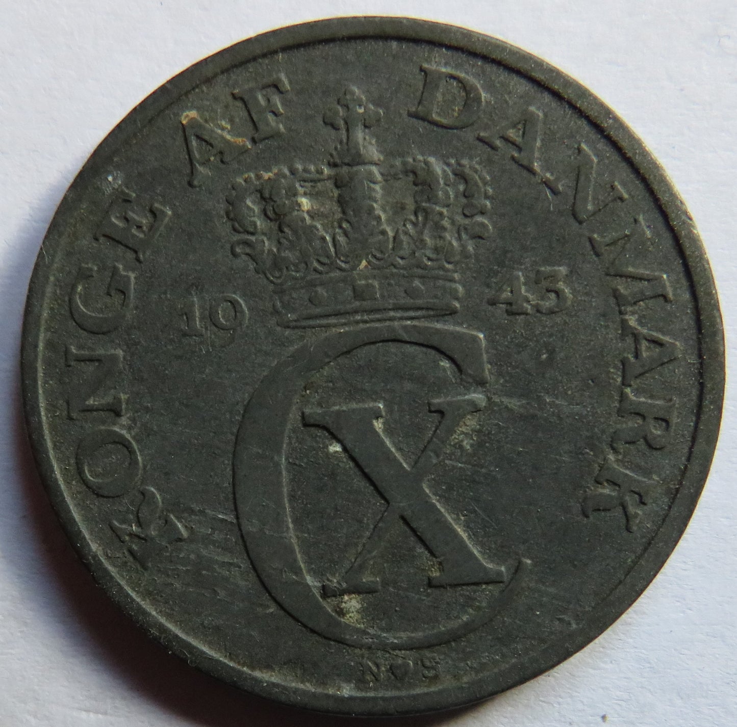 1943 Denmark 5 Ore Coin