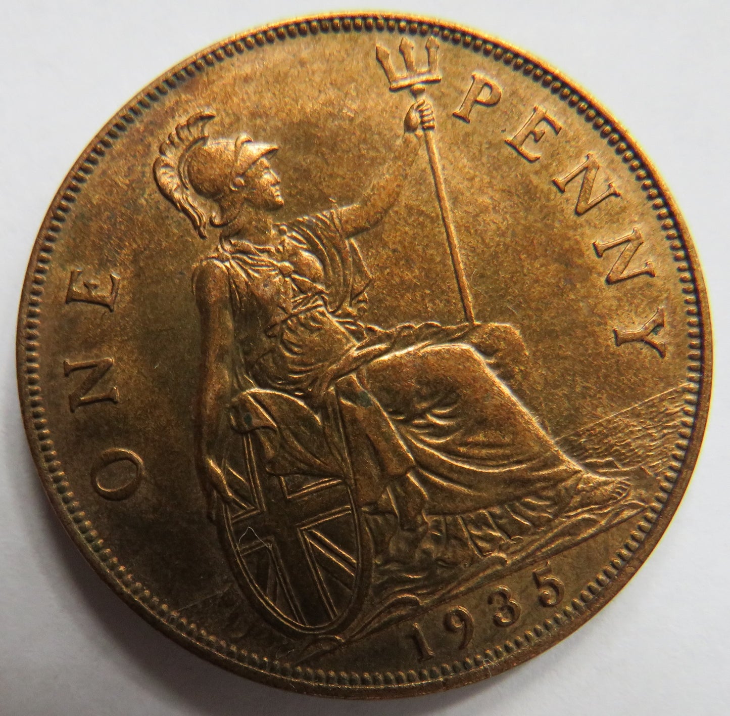1935 King George V One Penny Coin Higher Grade - Great Britain