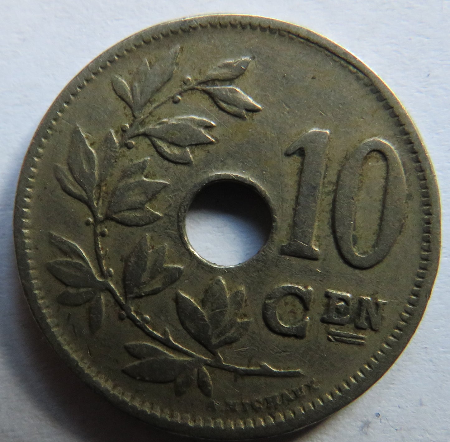 1921 Belgium 10 Centimes Coin