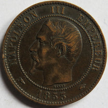 Load image into Gallery viewer, 1853-A France Napoleon III 10 Centimes Coin
