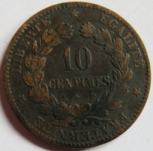 Load image into Gallery viewer, 1872-K France 10 Centimes Coin
