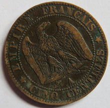 Load image into Gallery viewer, 1853-A France Napoleon III 5 Centimes Coin
