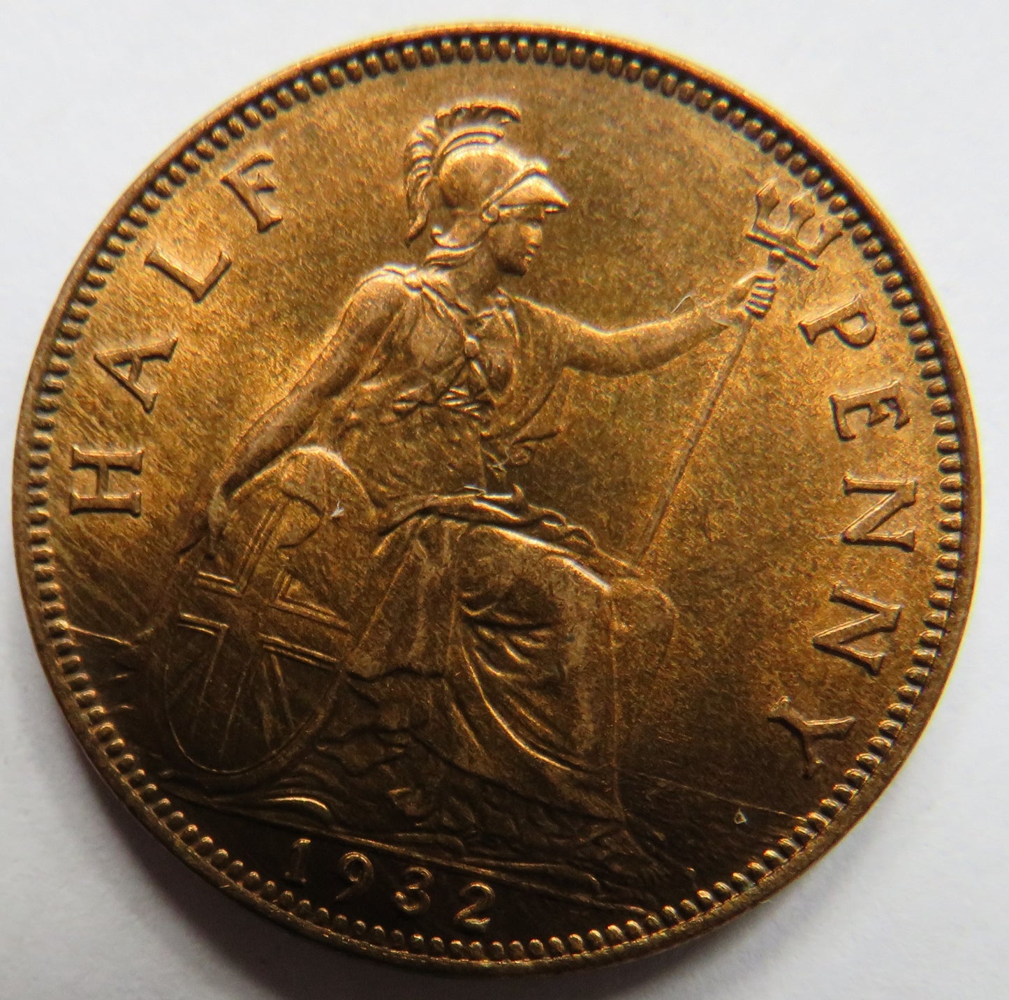 1932 King George V Halfpenny Coin In High Grade - Great Britain