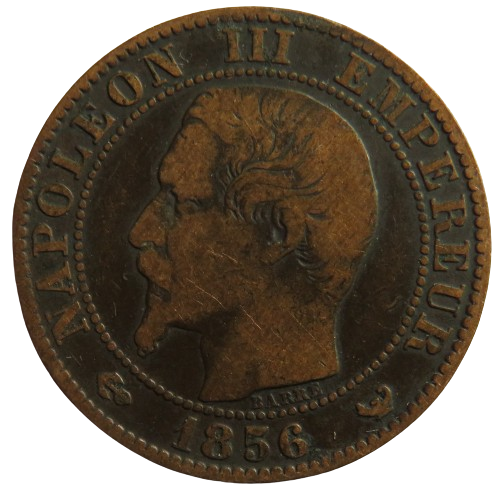 1856-W France Napoleon III 5 Centimes Coin