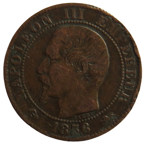 1856-D France Napoleon III 5 Centimes Coin