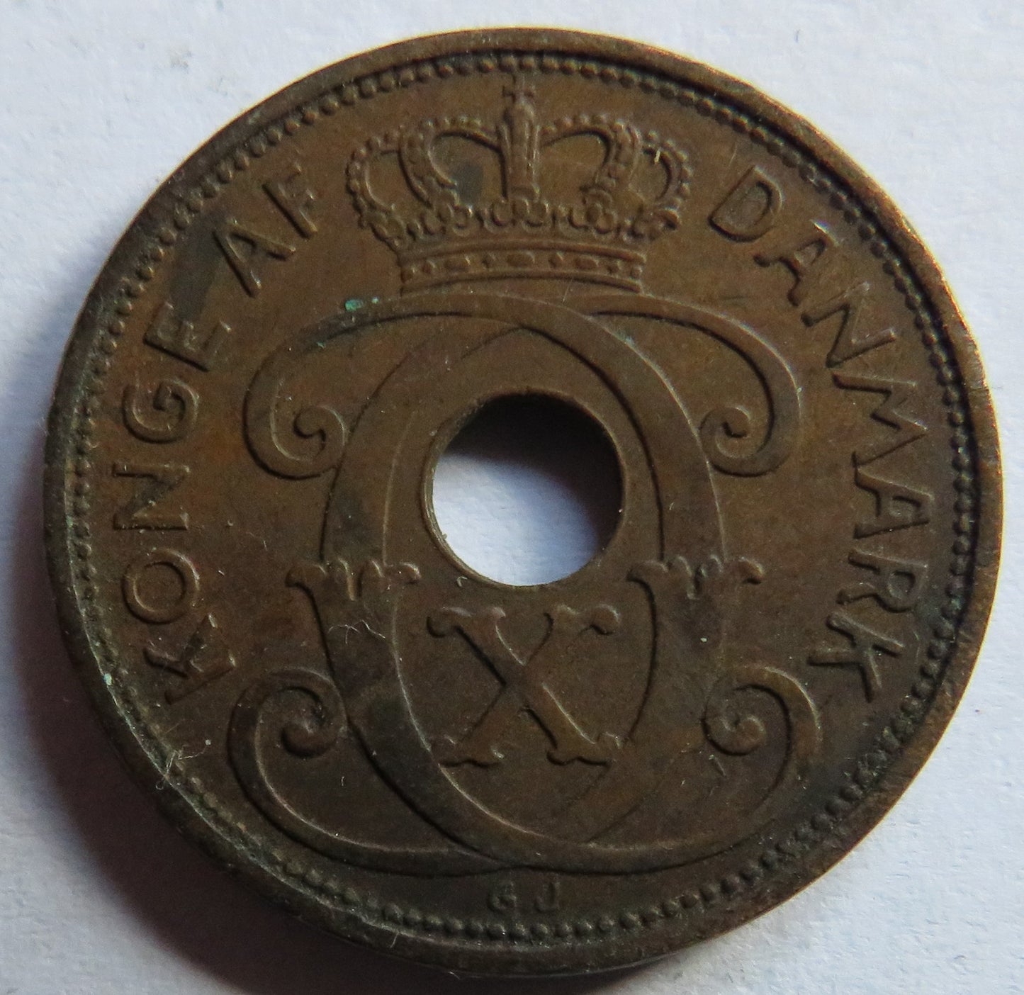 1938 Denmark 2 Ore Coin