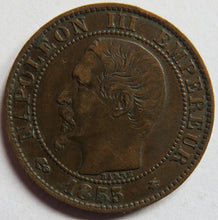 Load image into Gallery viewer, 1855-BB France Napoleon III 5 Centimes Coin
