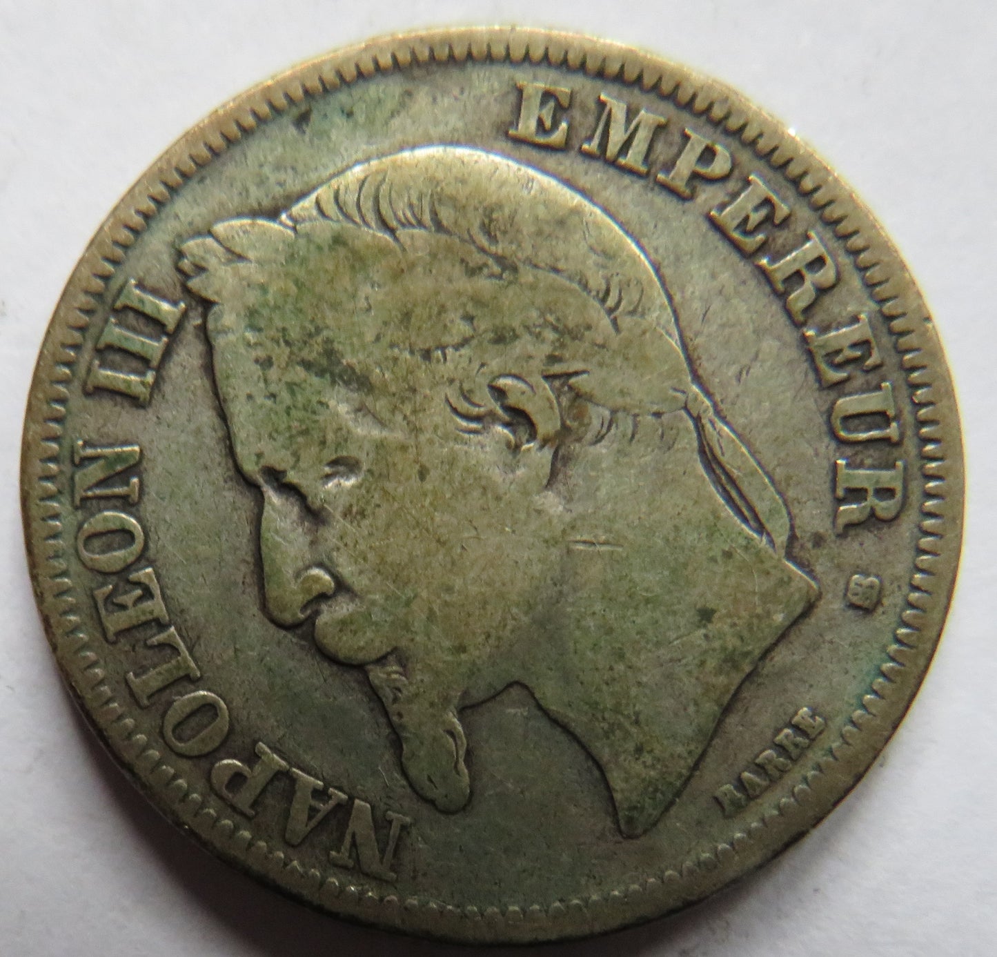 1866 France Silver 2 Francs Coin