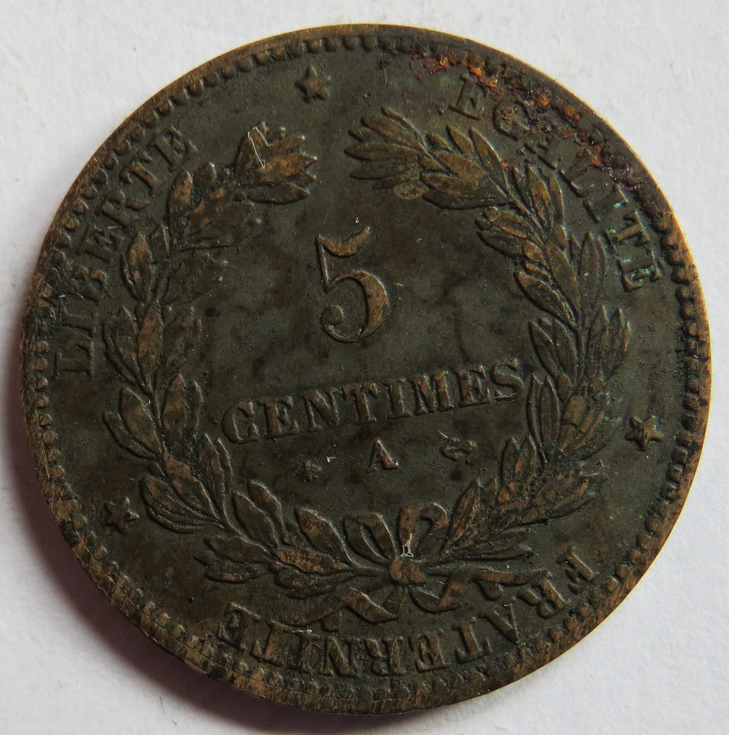 1874-A France 5 Centimes Coin