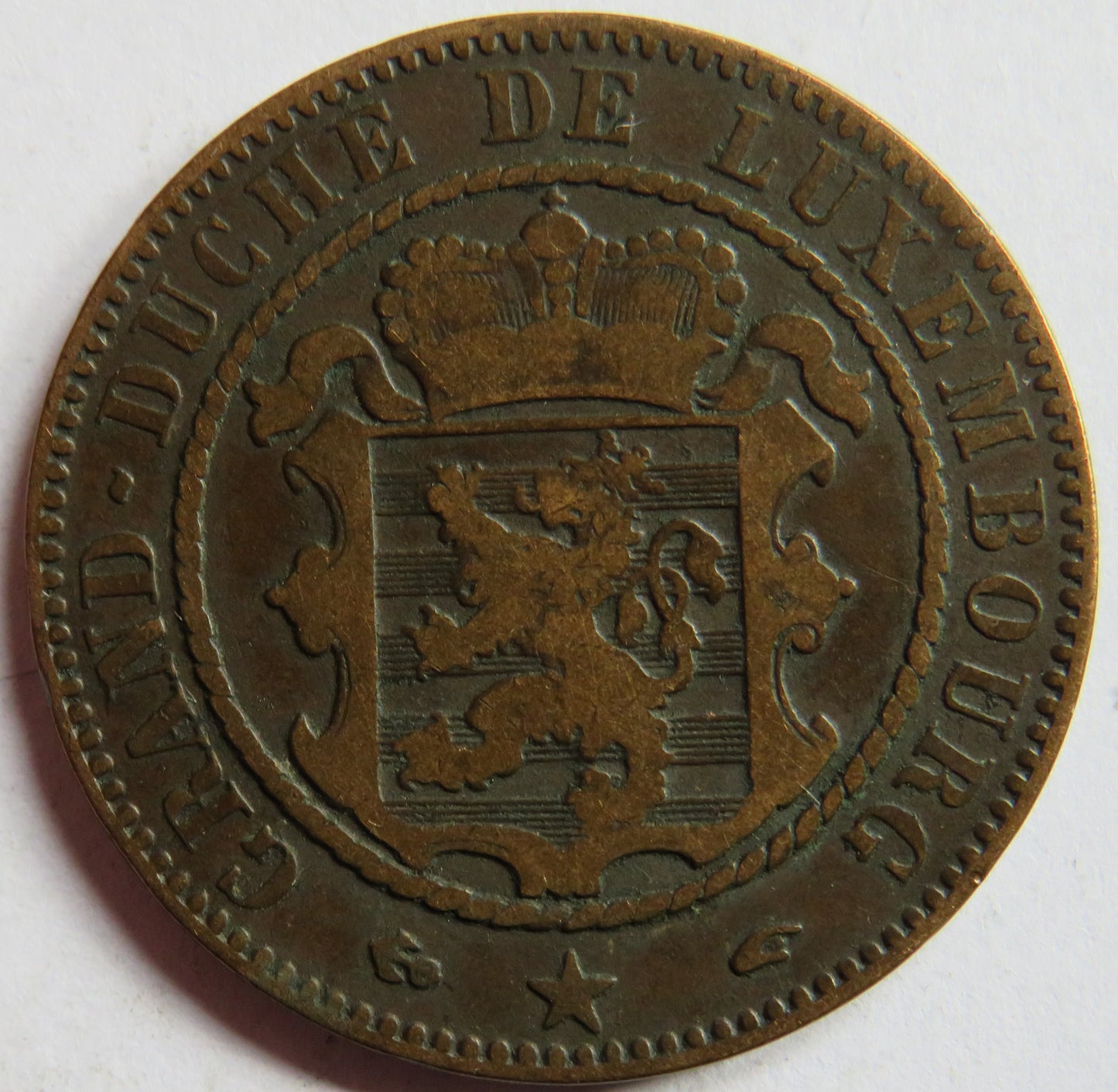 1855 Luxembourg 10 Centimes Coin