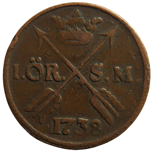 1738 Sweden One Öre Coin