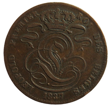 Load image into Gallery viewer, 1837 Belgium 5 Centimes Coin
