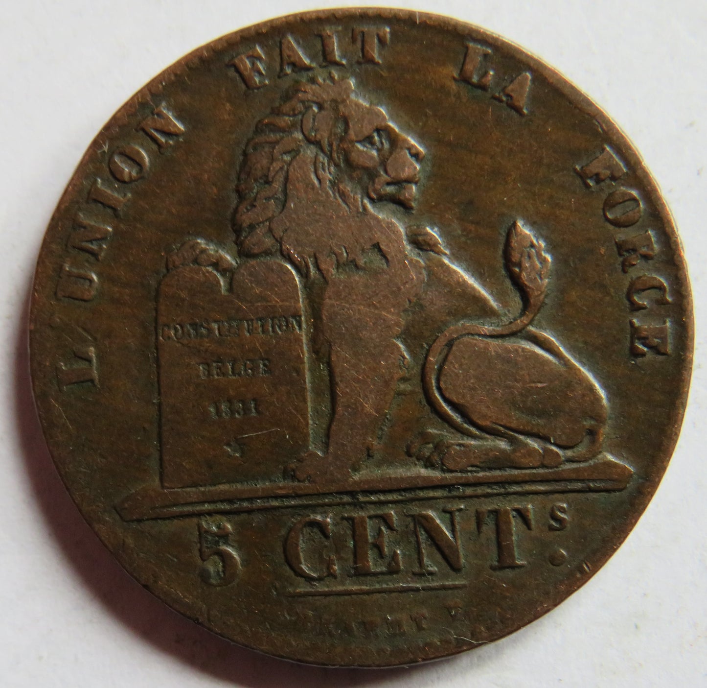 1837 Belgium 5 Centimes Coin