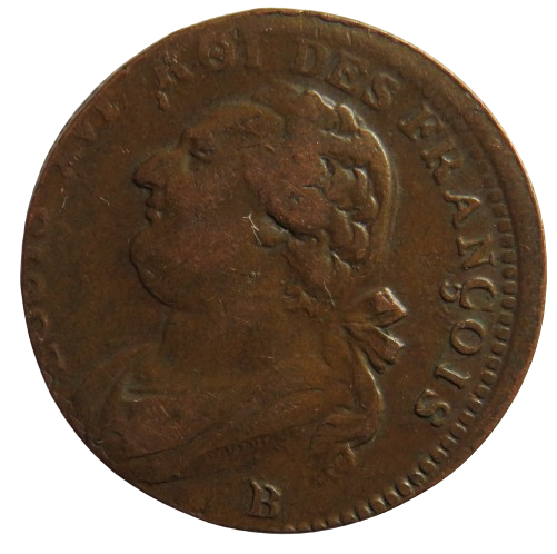 1791 France 12 Deniers Coin - Louis XVI