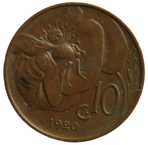 1920 Italy 10 Centesimi Coin