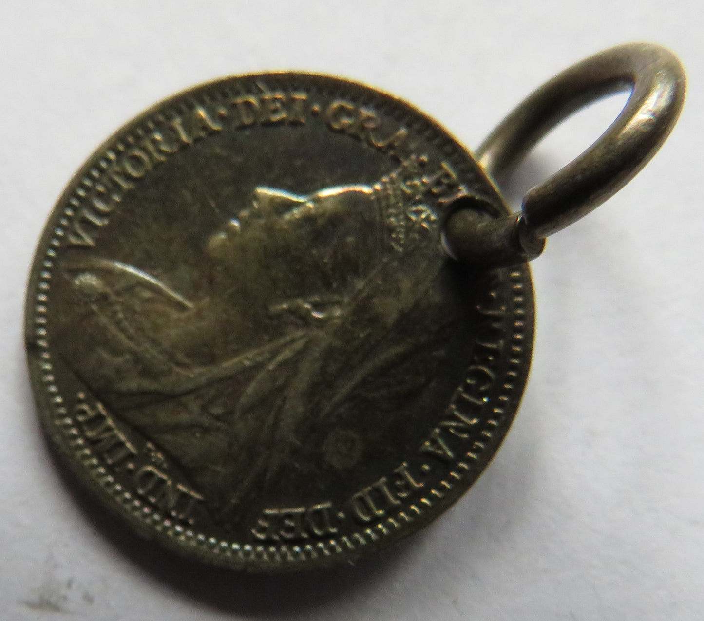 1901 Queen Victoria Silver Threepence Coin Pendant Love Token