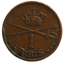 Load image into Gallery viewer, 1853 Denmark 1 Rigsbankskilling Coin - Frederik VII
