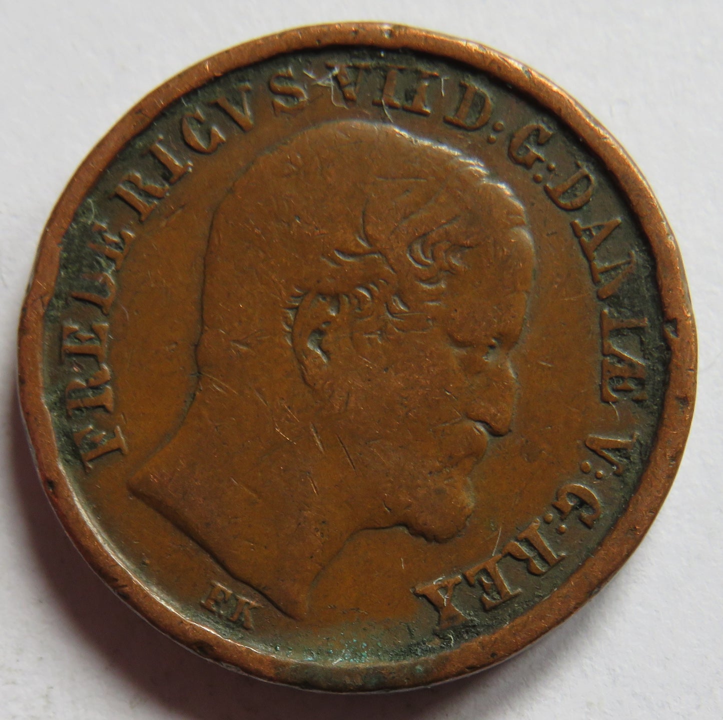 1853 Denmark 1 Rigsbankskilling Coin - Frederik VII