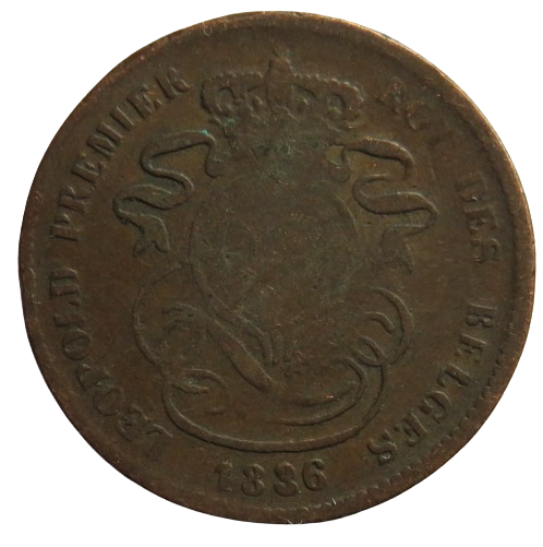 1836 Belgium 2 Centimes Coin