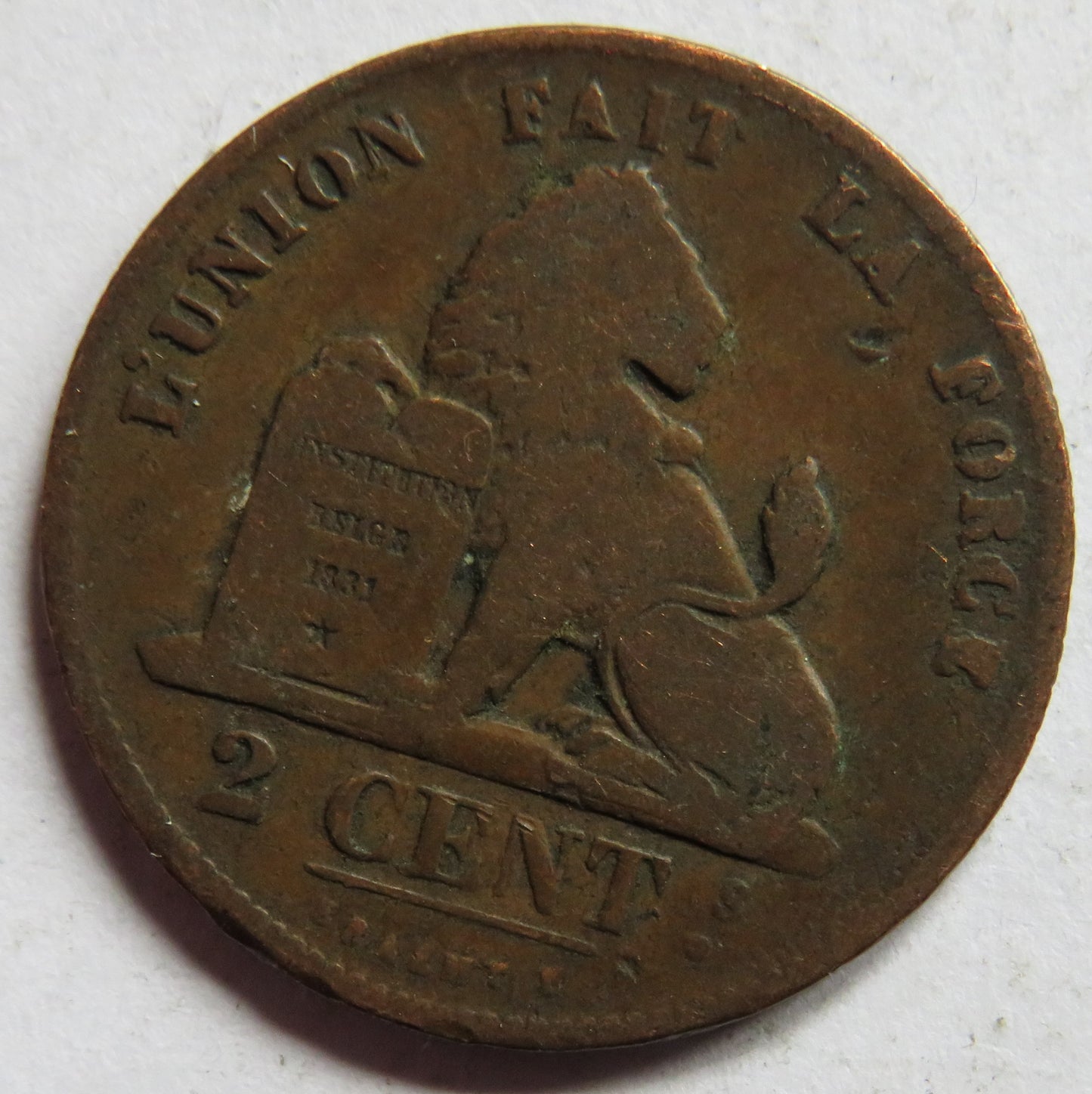 1836 Belgium 2 Centimes Coin