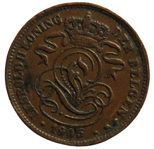 1905 Belgium 2 Centimes Coin