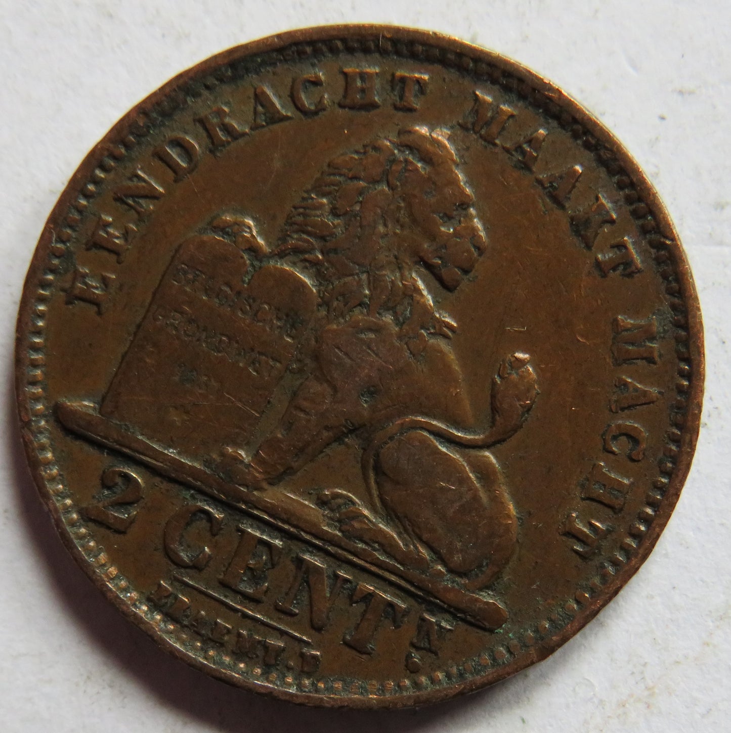 1905 Belgium 2 Centimes Coin