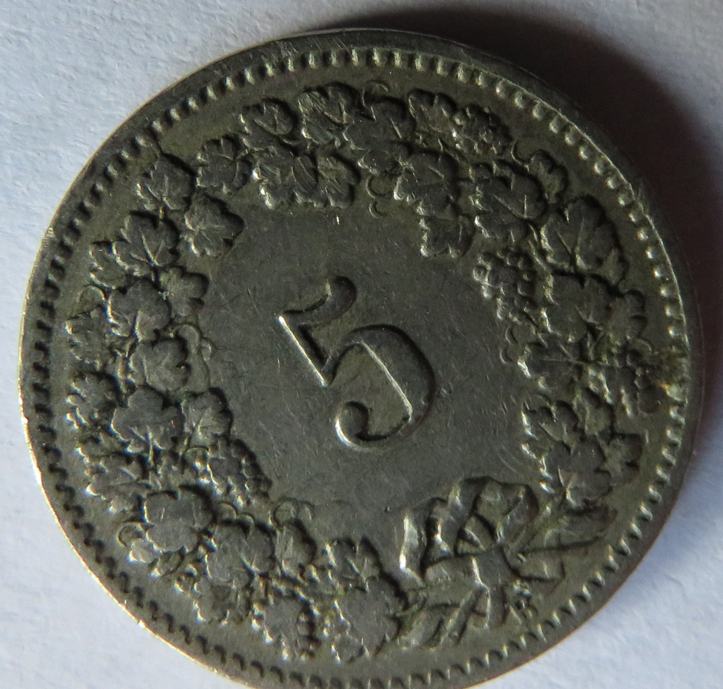1907 Switzerland 5 Rappen Coin