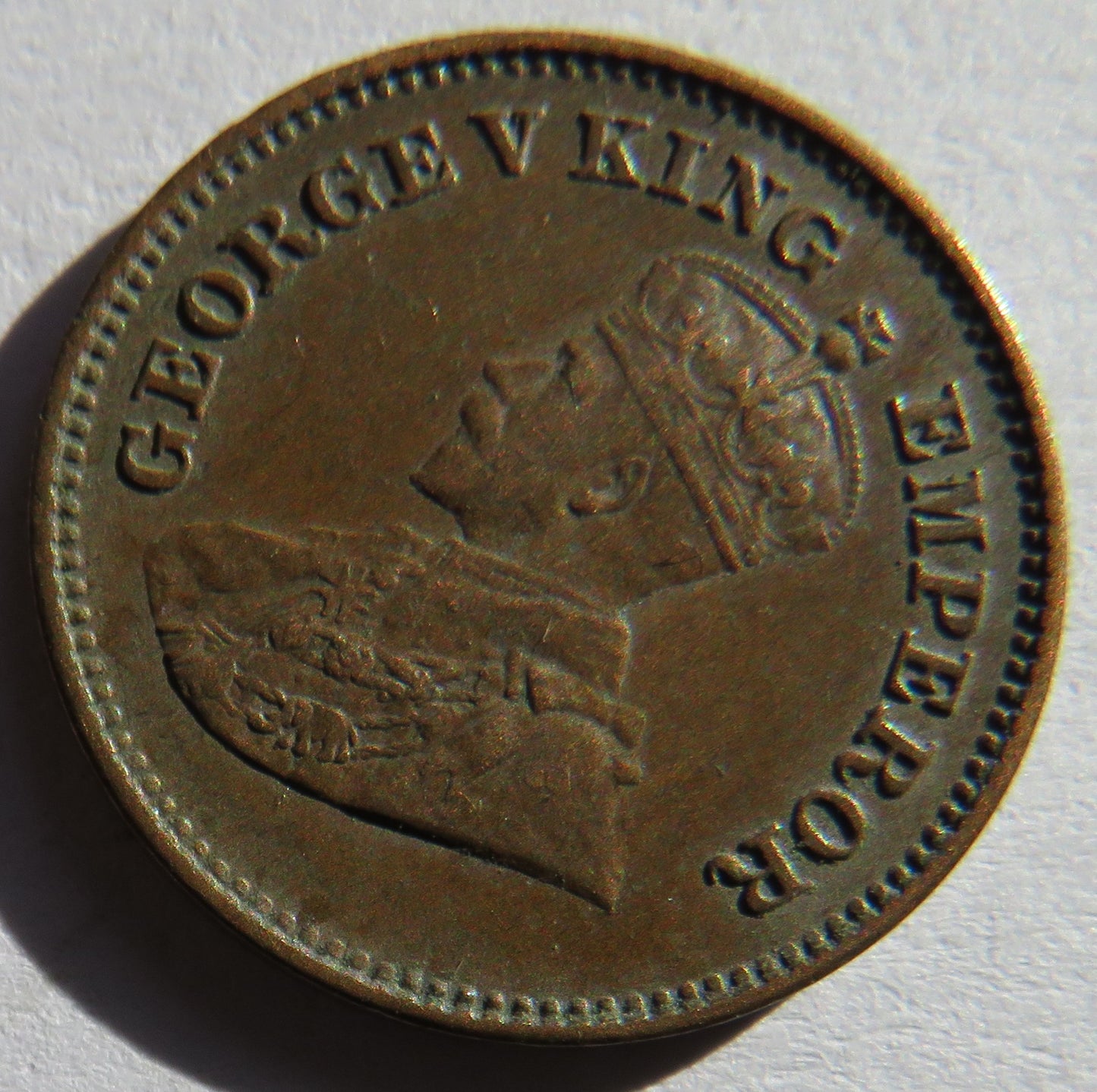 1936 King George V India 1/2 Pice Coin