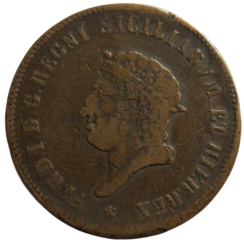 1819 Kingdom of the Two Sicilies (Italian States) 10 Tornesi Coin