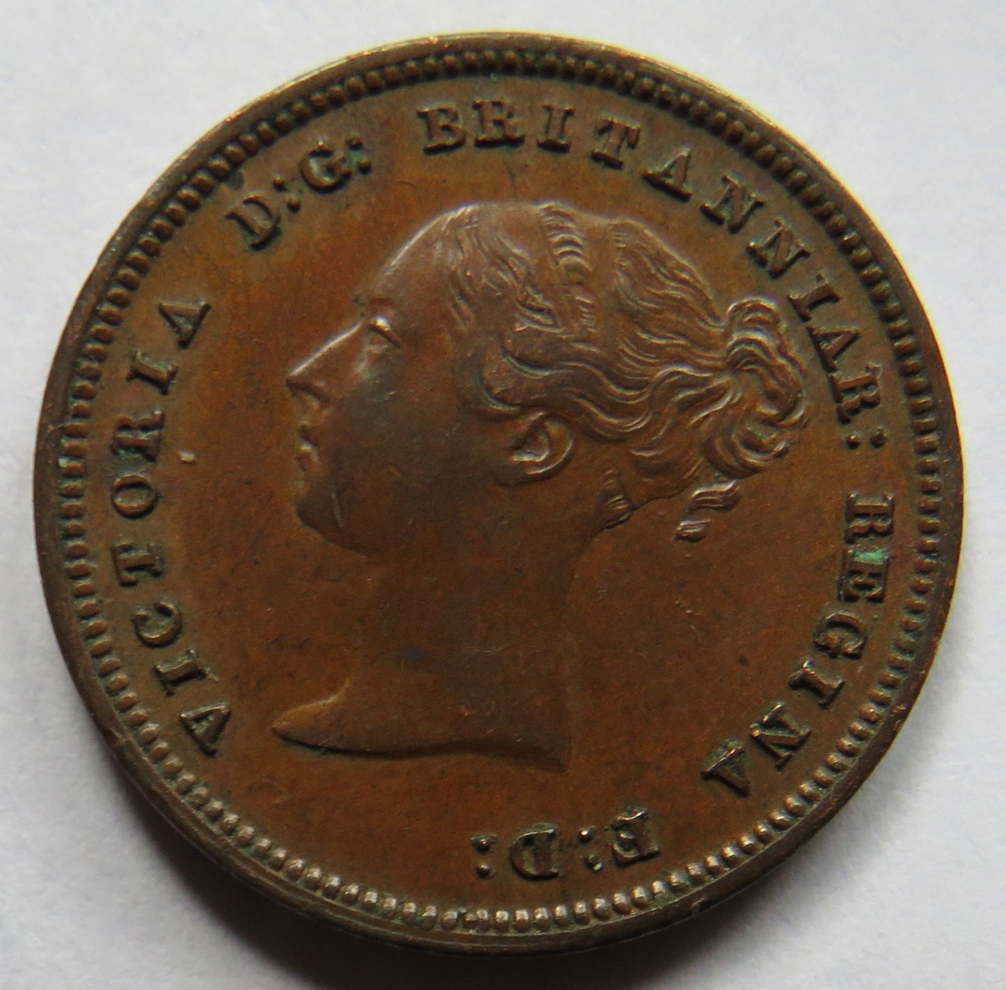 1842 Queen Victoria Half-Farthing Coin - Great Britain