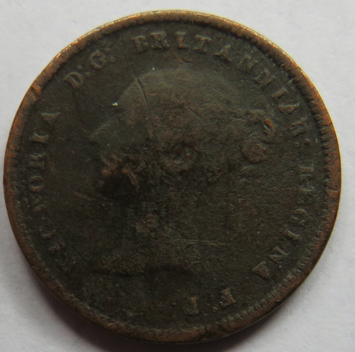 1844 Queen Victoria Half-Farthing Coin - Great Britain