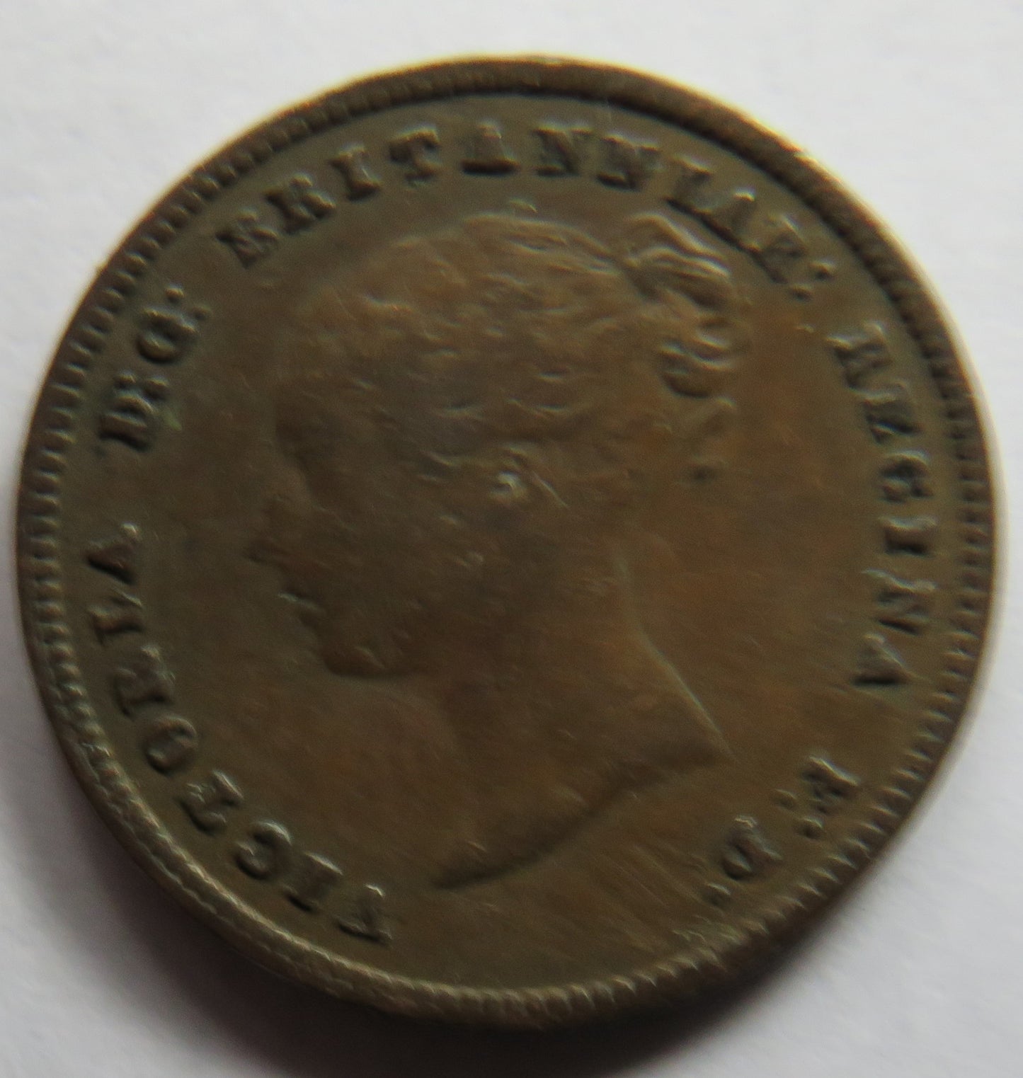 1844 Queen Victoria Half-Farthing Coin - Great Britain