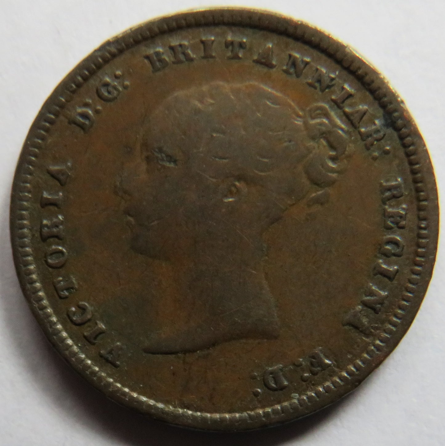 1844 Queen Victoria Half-Farthing Coin - Great Britain