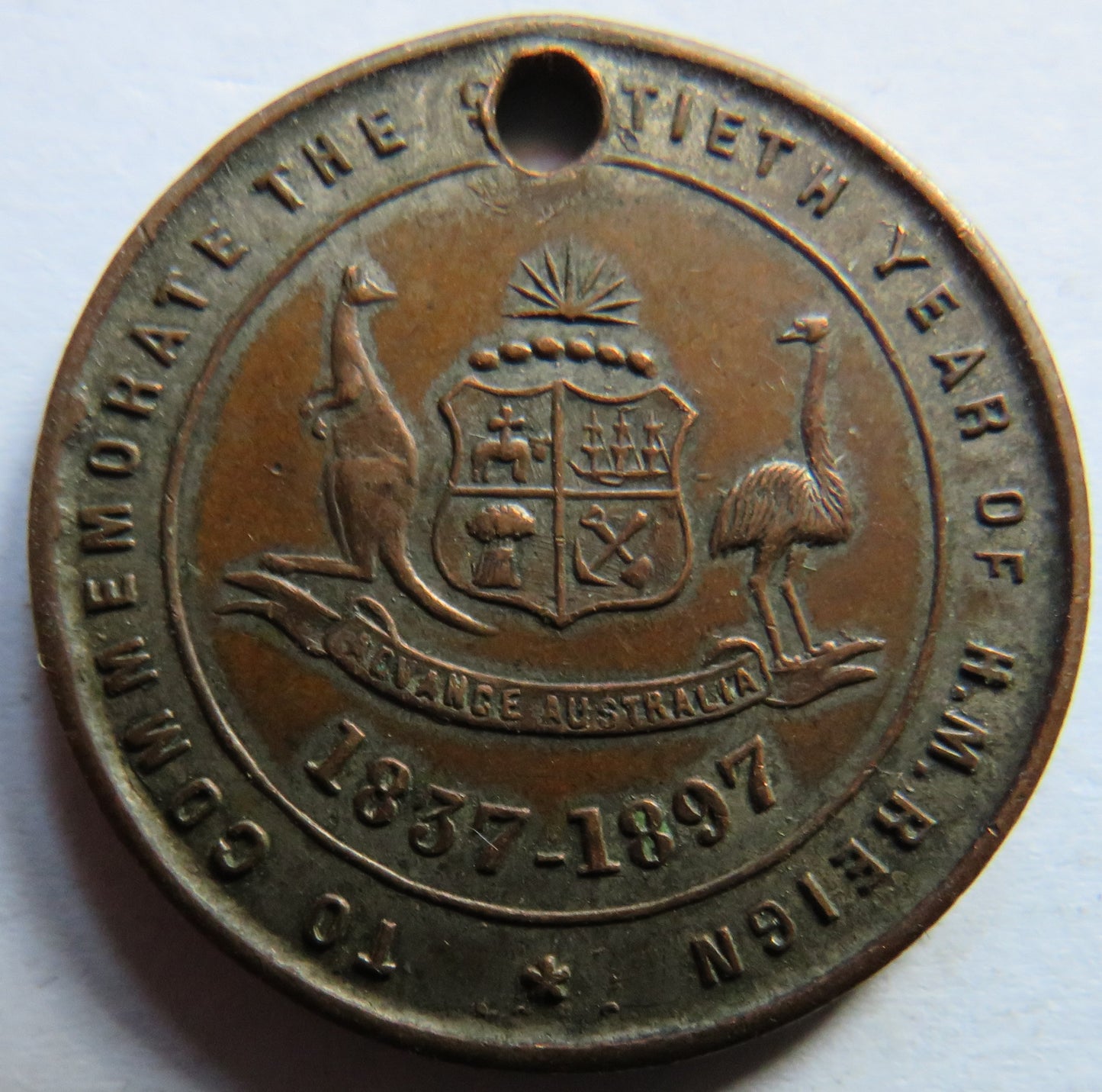 1837-1897 Queen Victoria Australia Medal To Commemorate 60 Years of Reign