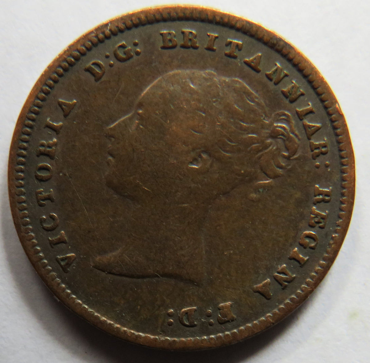 1844 Queen Victoria Half-Farthing Coin - Great Britain image 3
