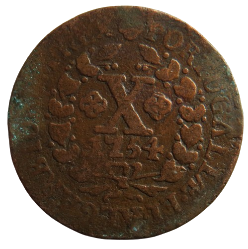 1754 Portugal 10 Reis Coin - José I