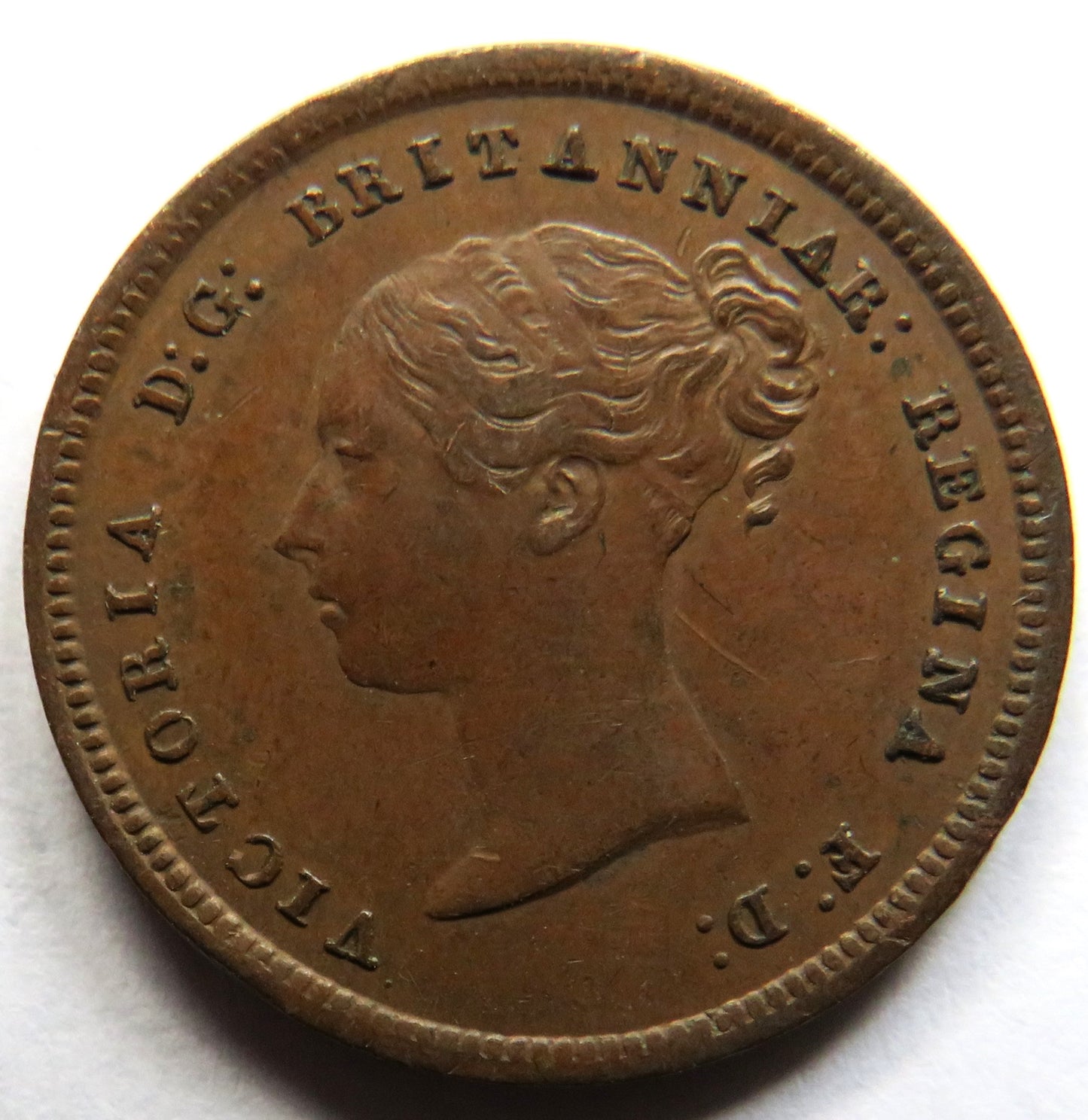 1844 Queen Victoria Half-Farthing Coin - Great Britain