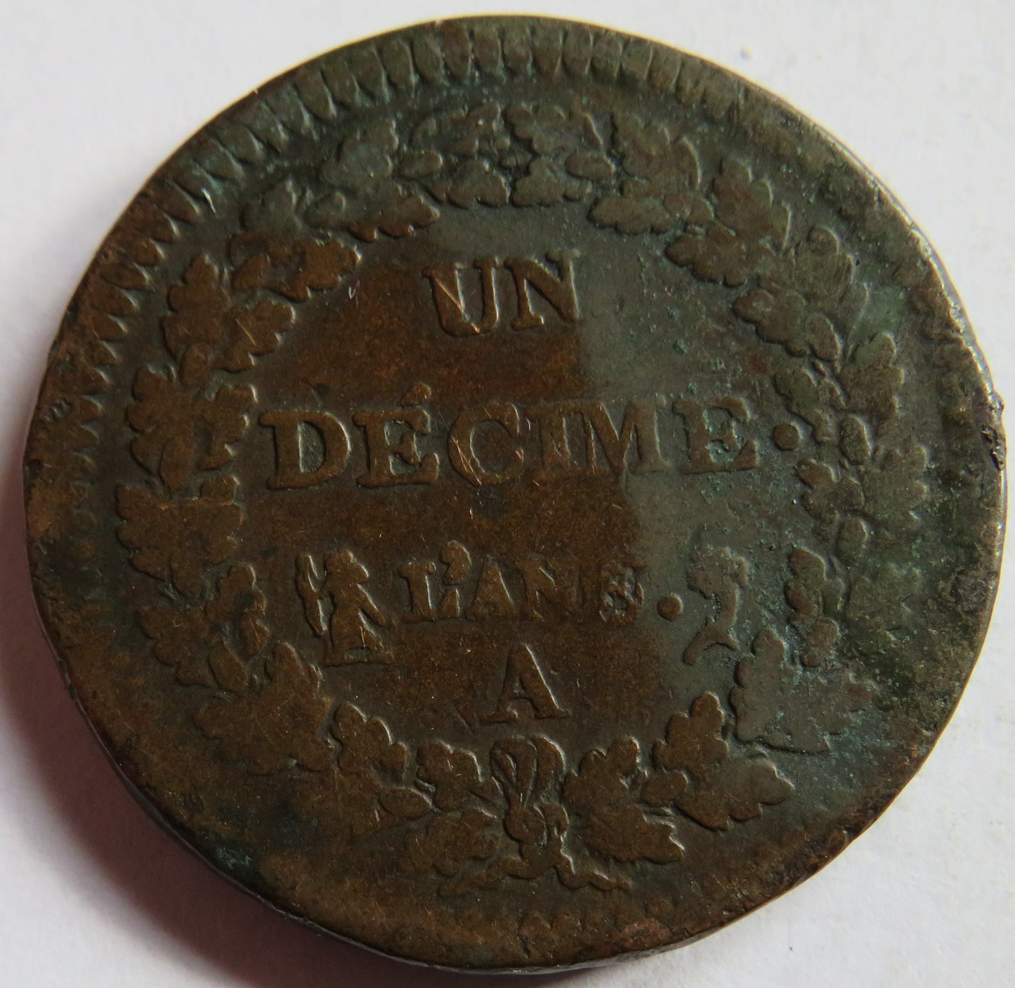 1799-A / Lan 8 France One Decime Coin