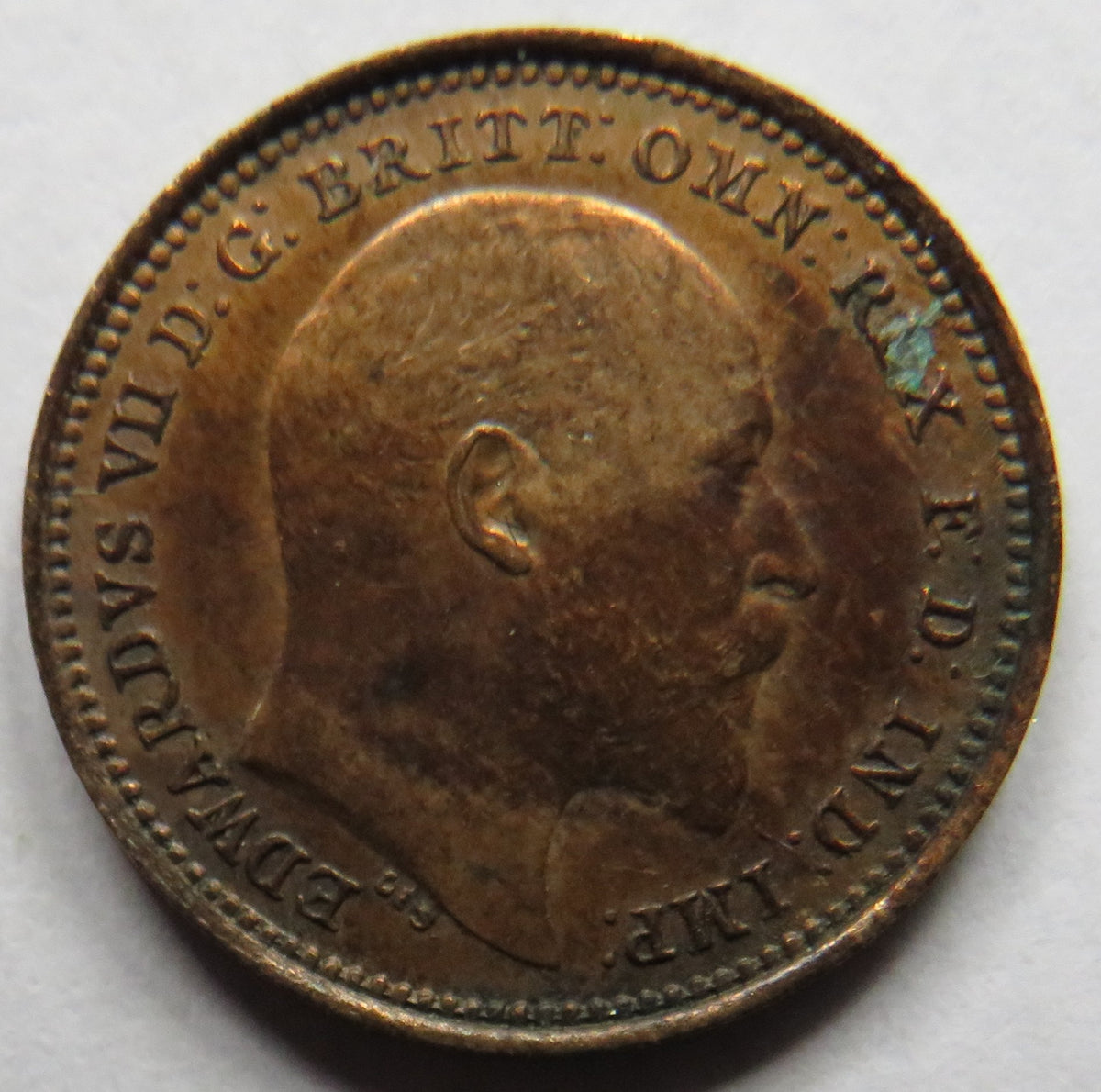 1902 King Edward VII V 1/3 One Third Farthing Coin In Higher Grade image 3